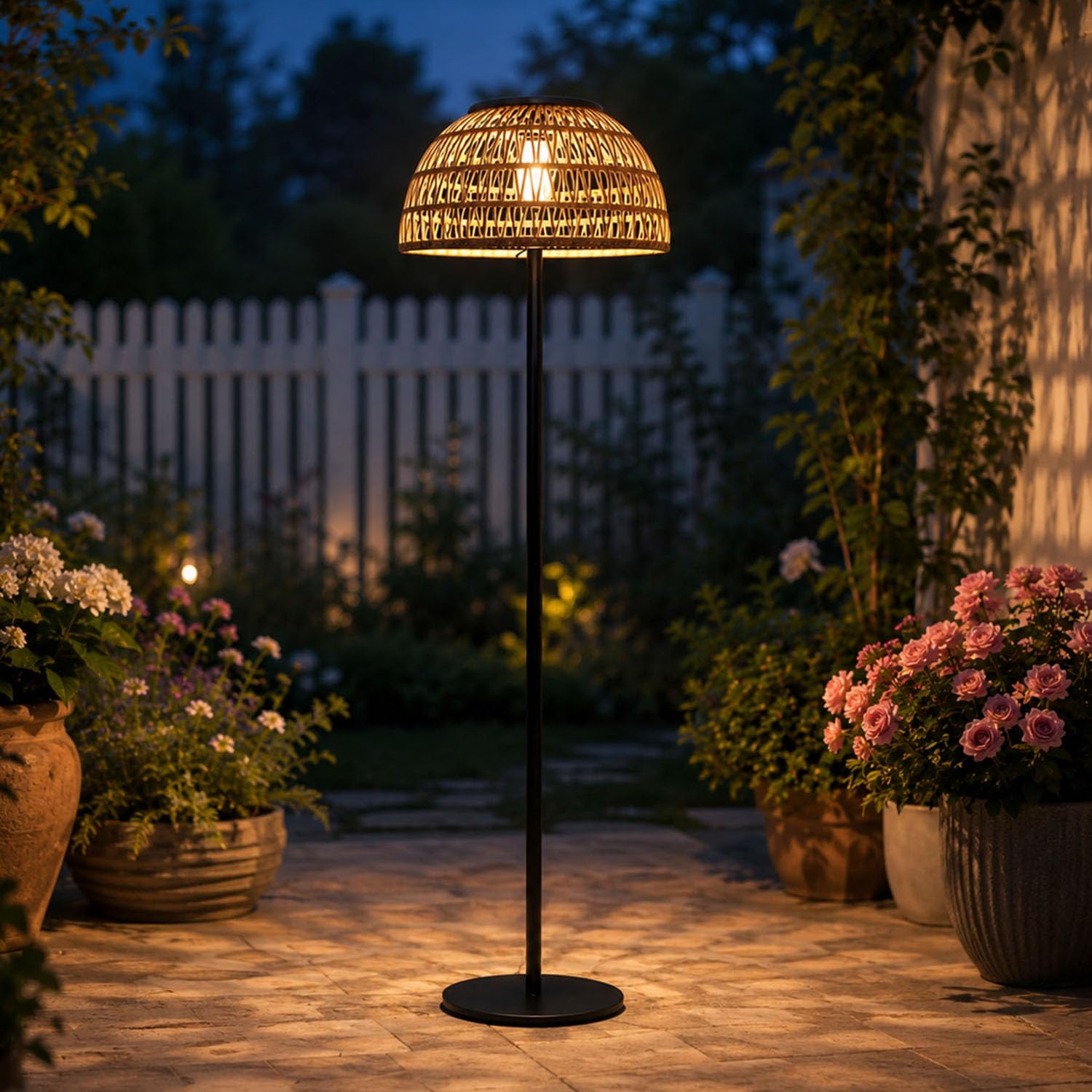 Solar Lamp - Lámpara de pie solar para exteriores,
